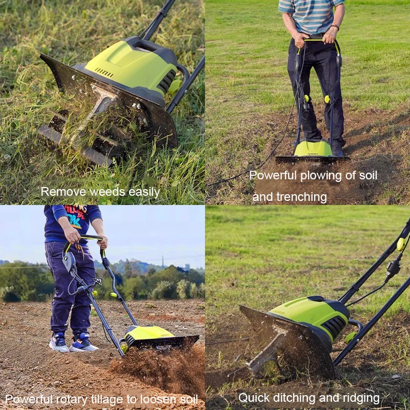 Multifunctional Garden Rotary Cultivator Bulldozer Agricultural Rotary Tiller Electric Small-Scale Scarifier Plow