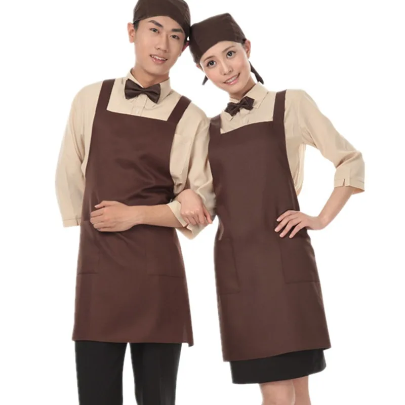

Современный простой износостойкий и грязеотталкивающий H-образный ремень фартук западный ресторан фартук официанта кухонный фартук