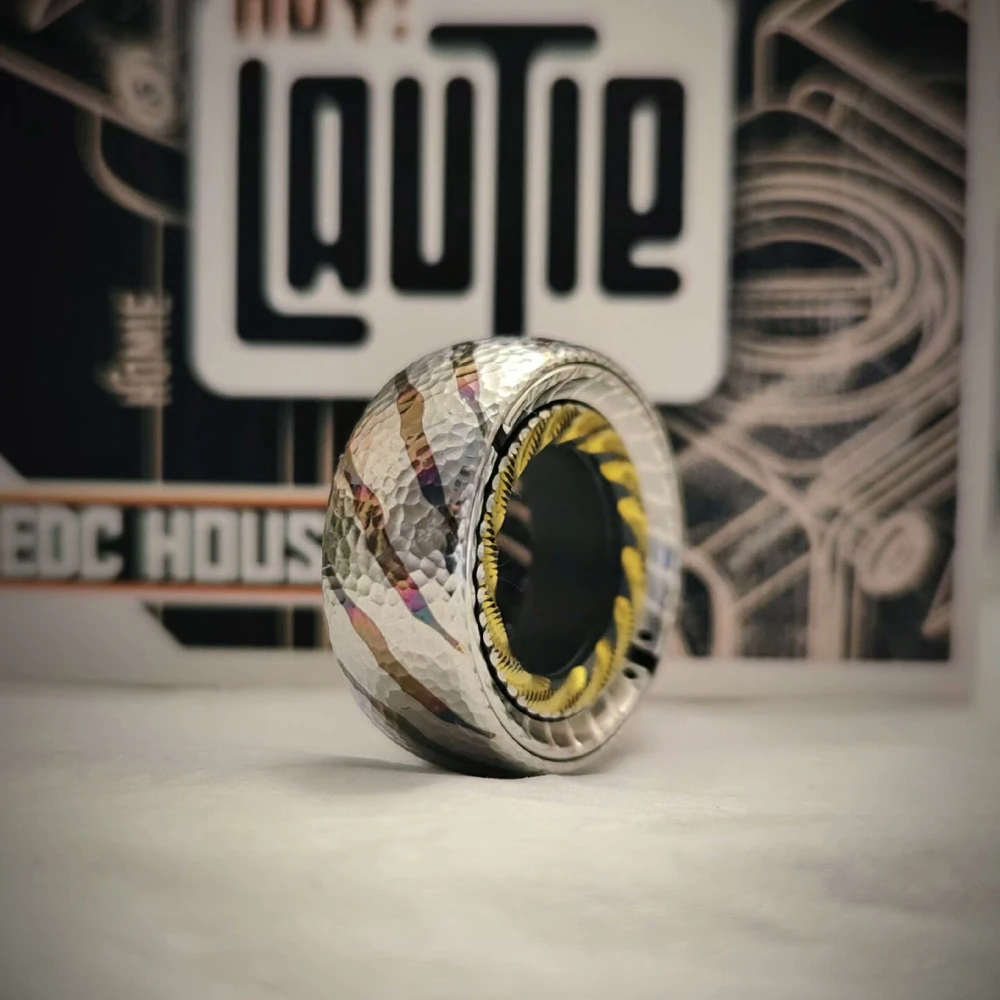 

Спиннер LAUTIE EDC DIY из нержавеющей стали, серия Spy Wars, с полностью резным узором «Молот» и «Турбина»