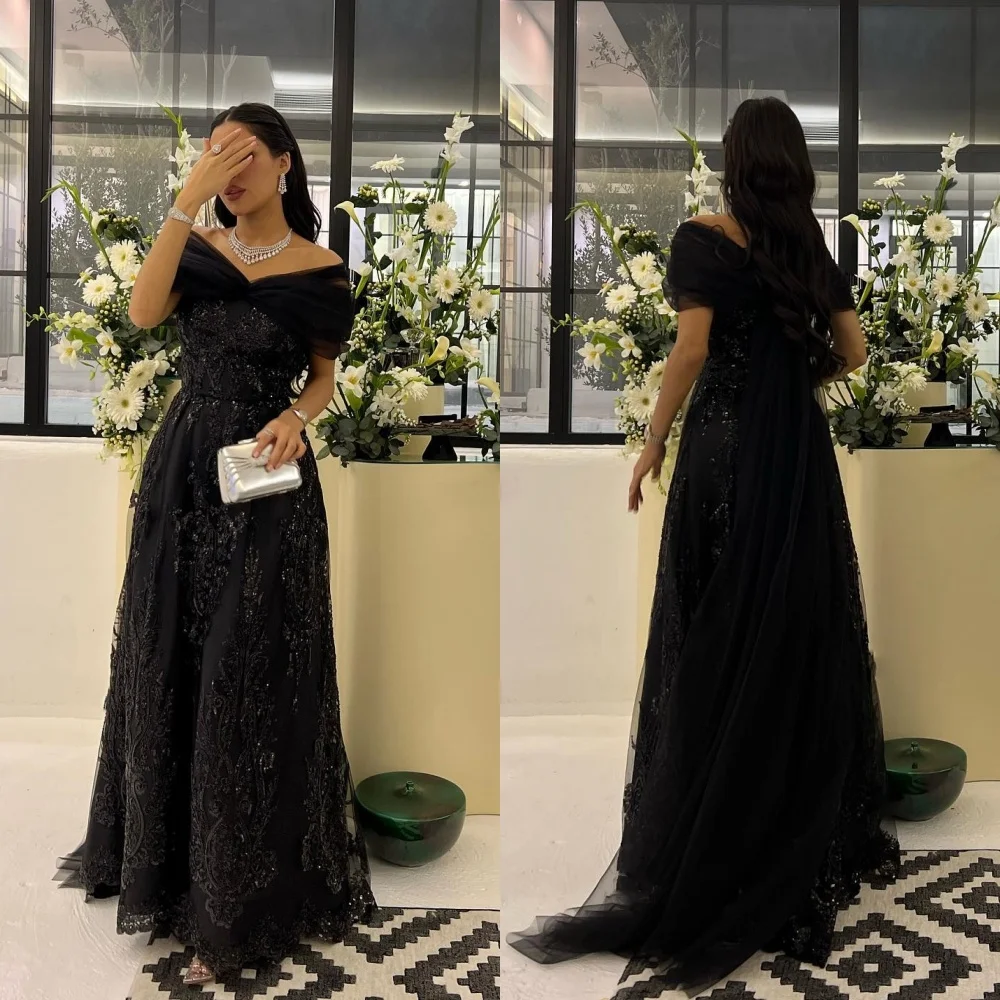 

Jersey Sequined Draped Pleat Celebrity A-line Off-the-shoulder Bespoke Occasion Gown Long Dresses