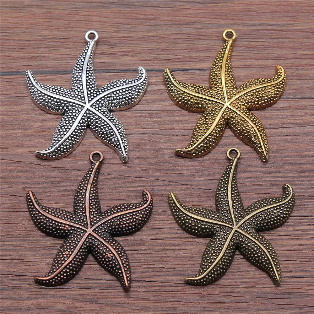 WYSIWYG 2pcs 50x43mm Big Stafish Charm Pendant Large Starfish Pendant