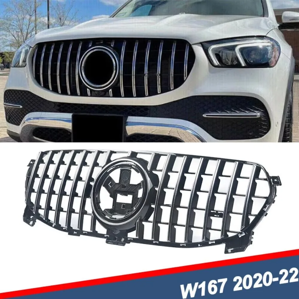 CHROME+BLACK GTR GRILLE FOR MERCEDES BENZ GLE W167 GLE350 GLE400 GLE450 2020-2022 United States