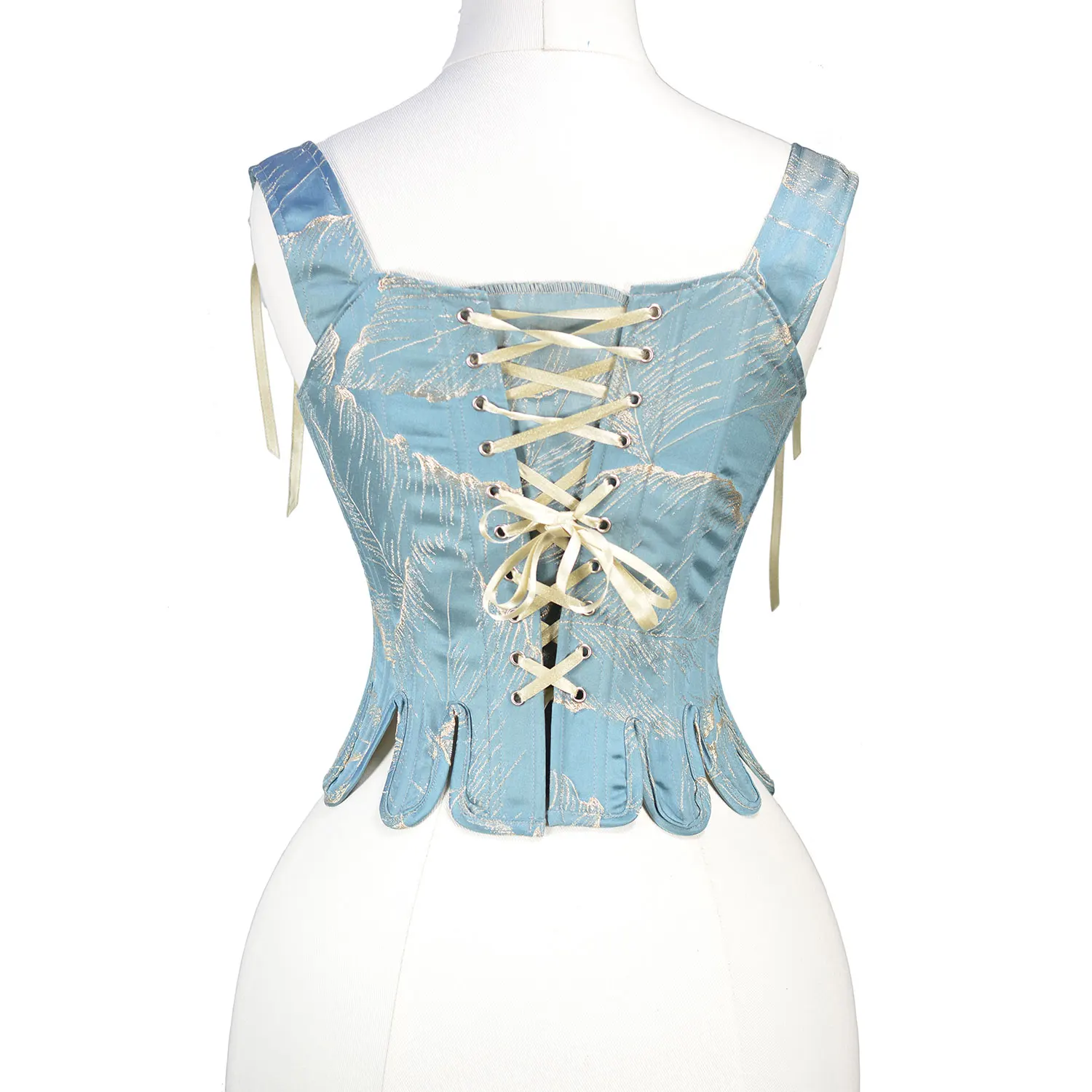European corset corset character pattern lace editing sexy Women bandage sleeveless light blue princess suit
