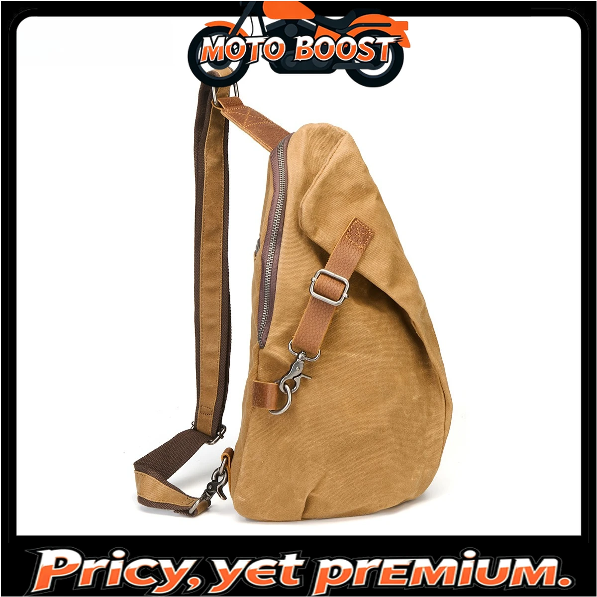 

【premium quality】Men's Vintage Waxed Canvas Chest Bag Waterproof Shoulder Bag Casual Dumpling Shape Backpack Outdoor Travel Bag