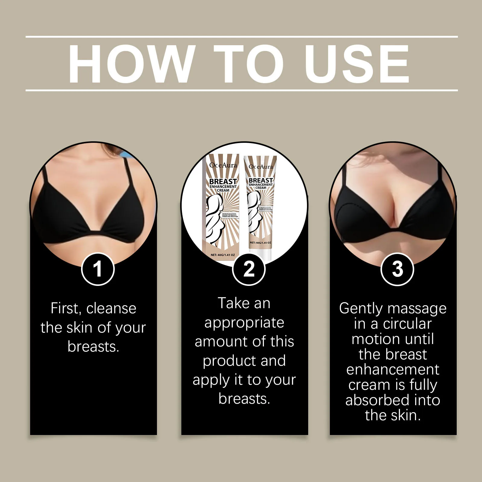 Breast Enhancement Cream Improve Sagging Lightweight Tighten Skin Elasticity Moisturizing Smoothing Lifting Firming Breast Care