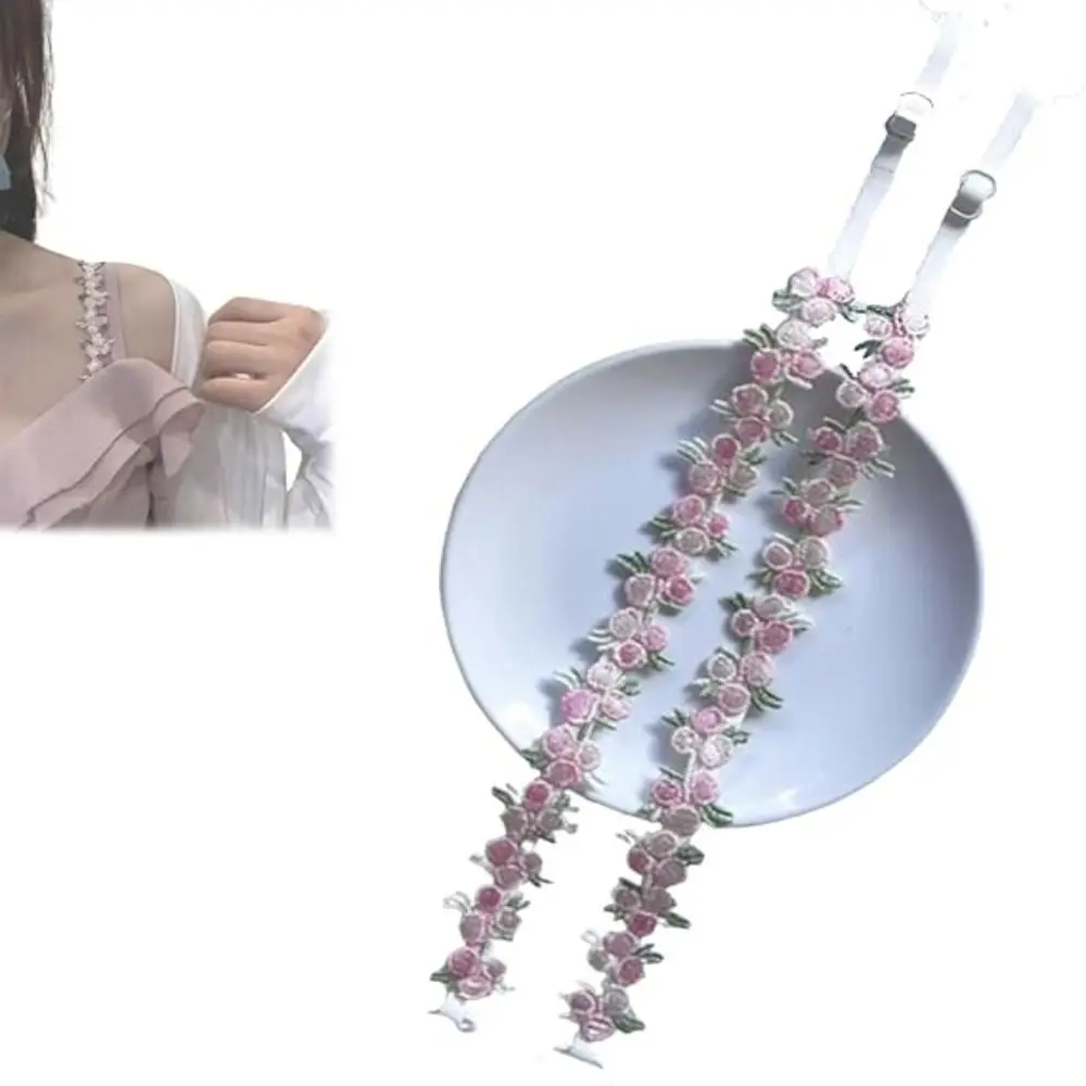 جديد الأزهار أشرطة حمالات الصدر المضادة للانزلاق مطاطا الكتف الأشرطة الزخرفية قابل للتعديل أشرطة حمالات الصدر استبدال