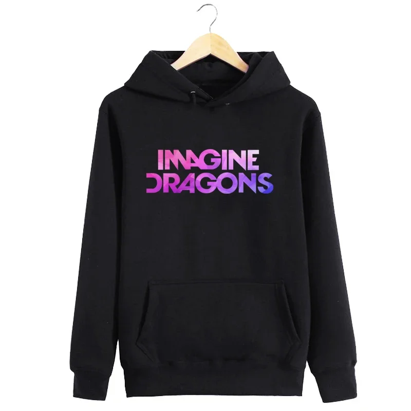 Women Hooded Hoodie with Pocket IMAGINE DRAGONS Letter Print Moletom  Sweatshirt  Tumblr