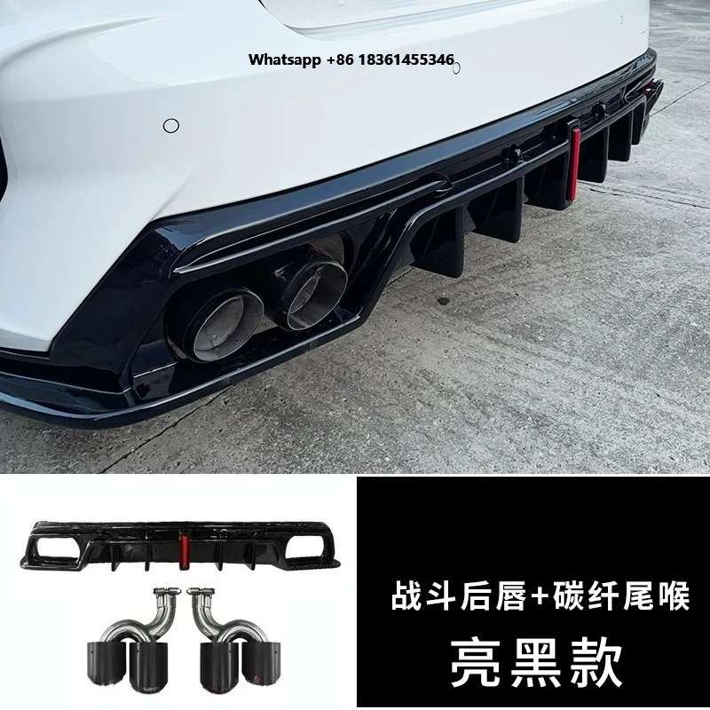 

For Rear Lip Exhaust 2022 2023 2024 Modified Gloss Black Rear Bumper Lower Spoiler Car Accessories
