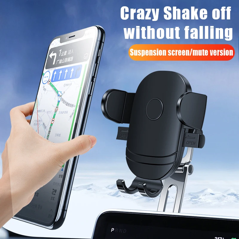 New Suspended Car Phone Holder Snap on Instrument Panel Pasting 360 Degree Rotation Auto Navigation Bracket for Tesla BYD