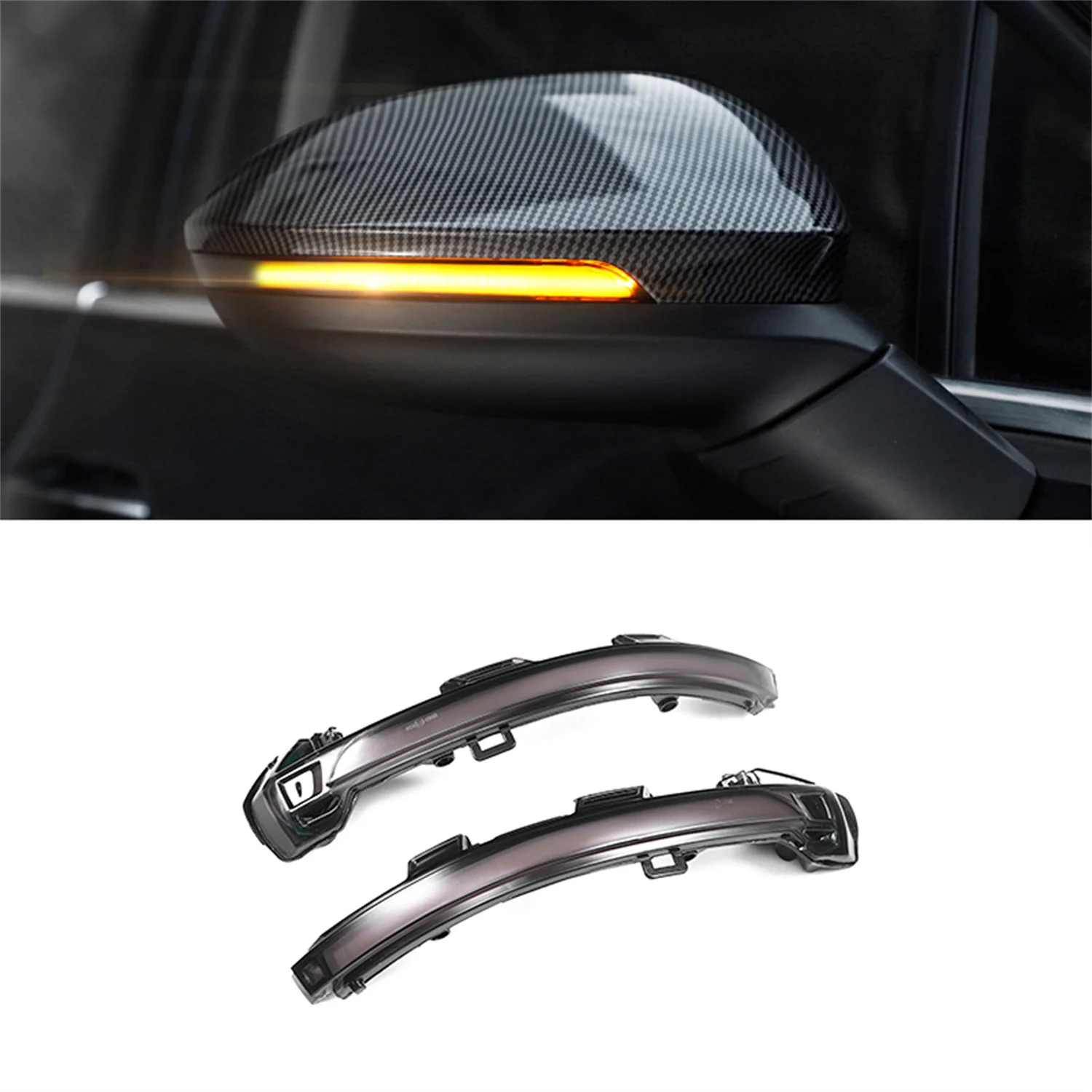 

For Volkswagen Golf Mk8 2022-2025 Car Exterior Accessories Dynamic Side Wing Door Mirror Flowing Turn Signal Light LED 2pcs