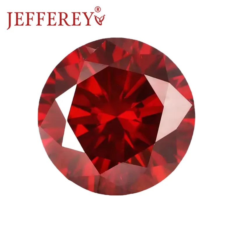 

Pomegranate Plated Red Colour Moissanite Diamonds D VVS Round Brilliant Cut 1ct-10ct Loose Gemstone GRA Certified Jewelry Making