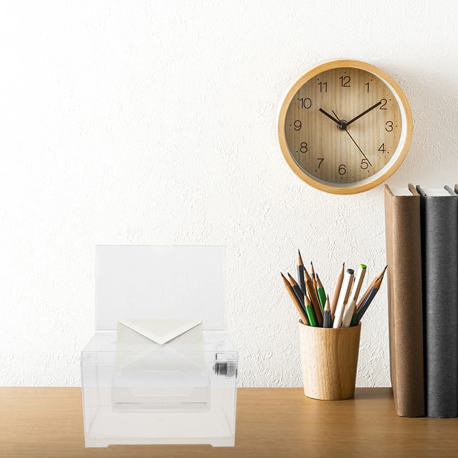 

Clear Acrylic Suggestion Box with Lock Transparent Ballot Donation Voting Collection Box for Meetings Fundraising