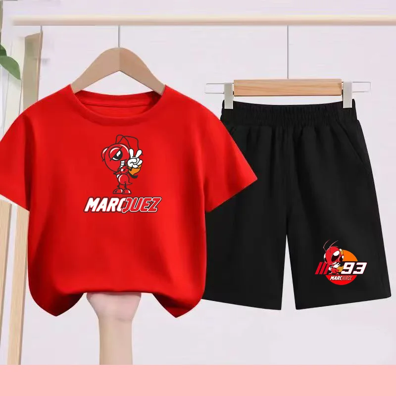 

Children's Summer Sportswear Black T-Shirt Anime Short Sleeve Style Suitable for Boys and Girls Aged 3to13 Attractive Clothing