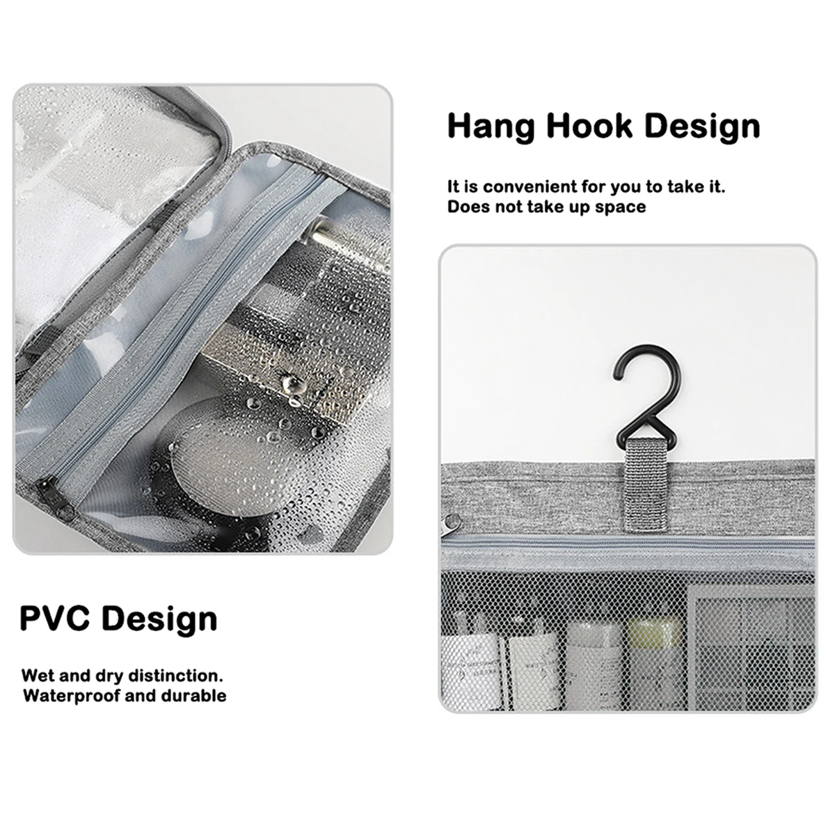Hanging Toiletry Bag Travel Makeup Bag Portable Cosmetic Bag Waterproof Large Capacity Makeup Traveling Organizer for  Man Women