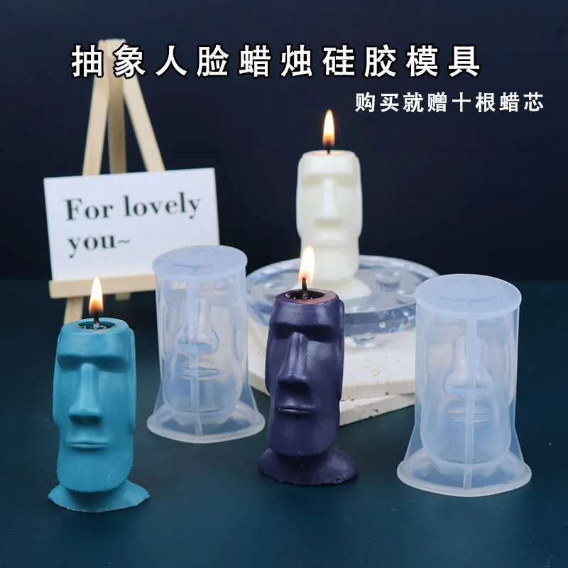 Abstract Avatar Silicone Candle Mold for DIY Handmade Aromatherapy Candle Plaster Ornaments Soap Mould Handicrafts Making Tool