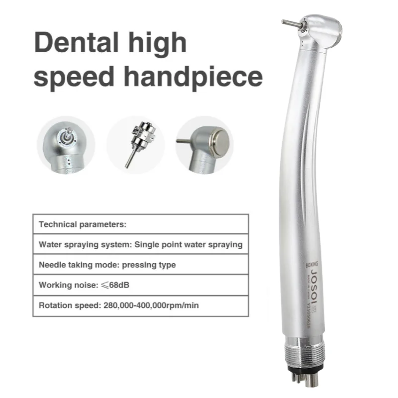 

1pc Dental High Speed Handpiece Autoclavable 4-Hole Torque Head Air Turbine Single Water Spray Push Button Turbine Handpiece