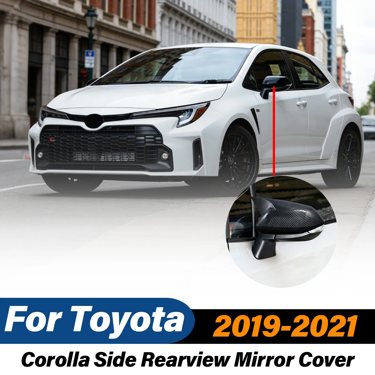 

Для Toyota Corolla 2019 2020 2021: накладки на боковые зеркала заднего вида в стиле карбон, чехлы для зеркал, внешние аксессуары для автомобиля