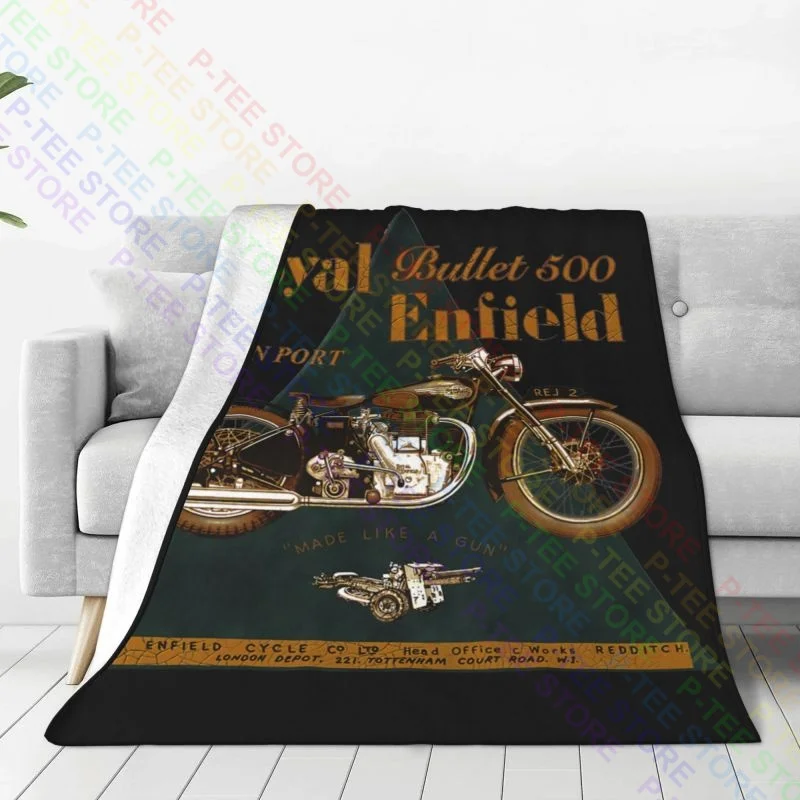 The Legendary Royal Enfield Bullet 500 Motorcycle Blanket Winter For Bed Ultra-Soft Skin Friendly For Sofa Bedroom