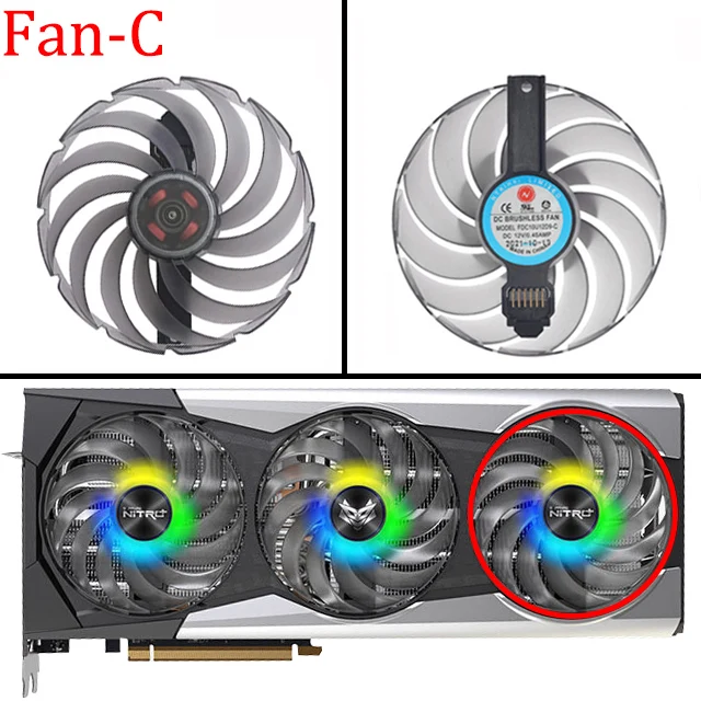 95mm AMD RX 6900 XT Sapphire Fan 3PCS RGB Cooling