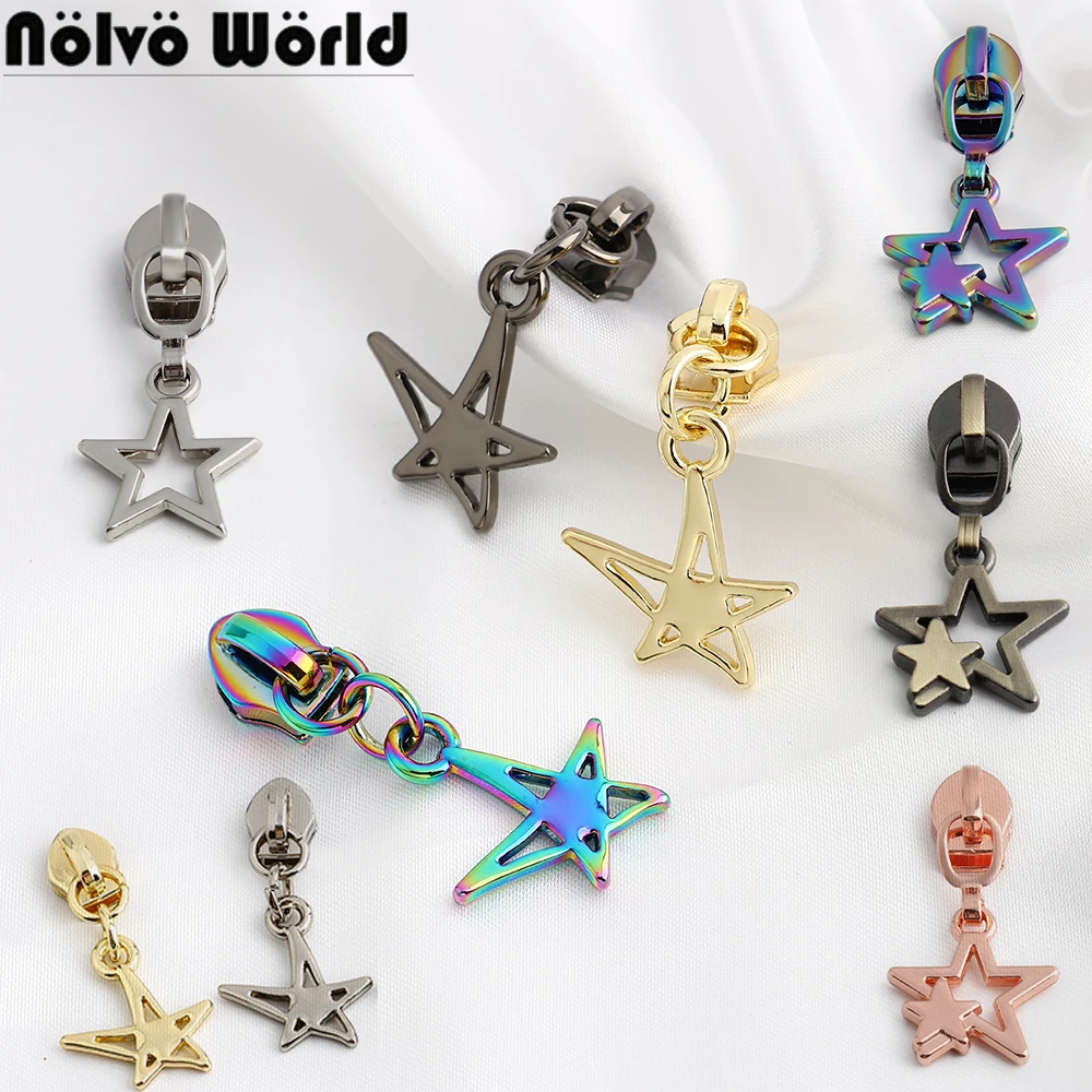 10/40/100PCS Various Shape Star 5# Nylon Durable Zipper Slider For DIY Bag Wallet Zip Head Puller Kit Garment Sewing Accessories