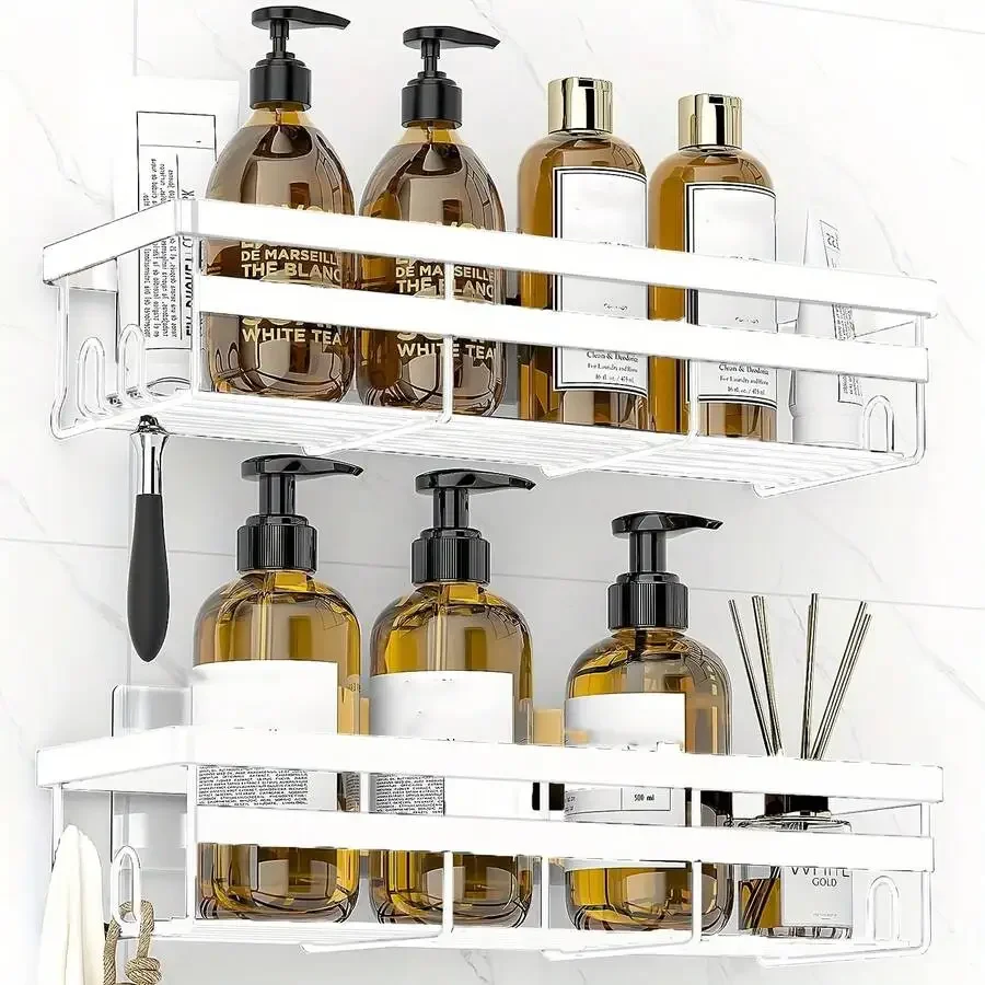 Halloween Decorations, Shower Caddies 2 Pack - Adhesive Hanging Shower Shelf - Bathroom Organizers And Storage, No Drilling Stai