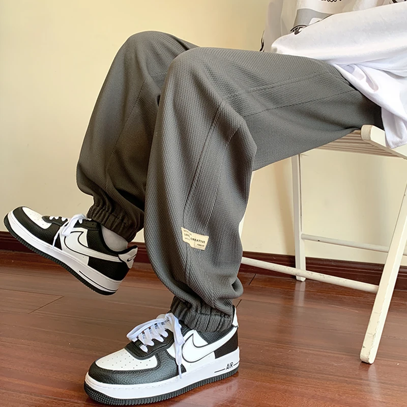 

Мужские повседневные спортивные брюки в стиле ретро (американский стиль) для весны и осени, молодежные универсальные джоггеры с завязками, большие размеры, не мнущиеся