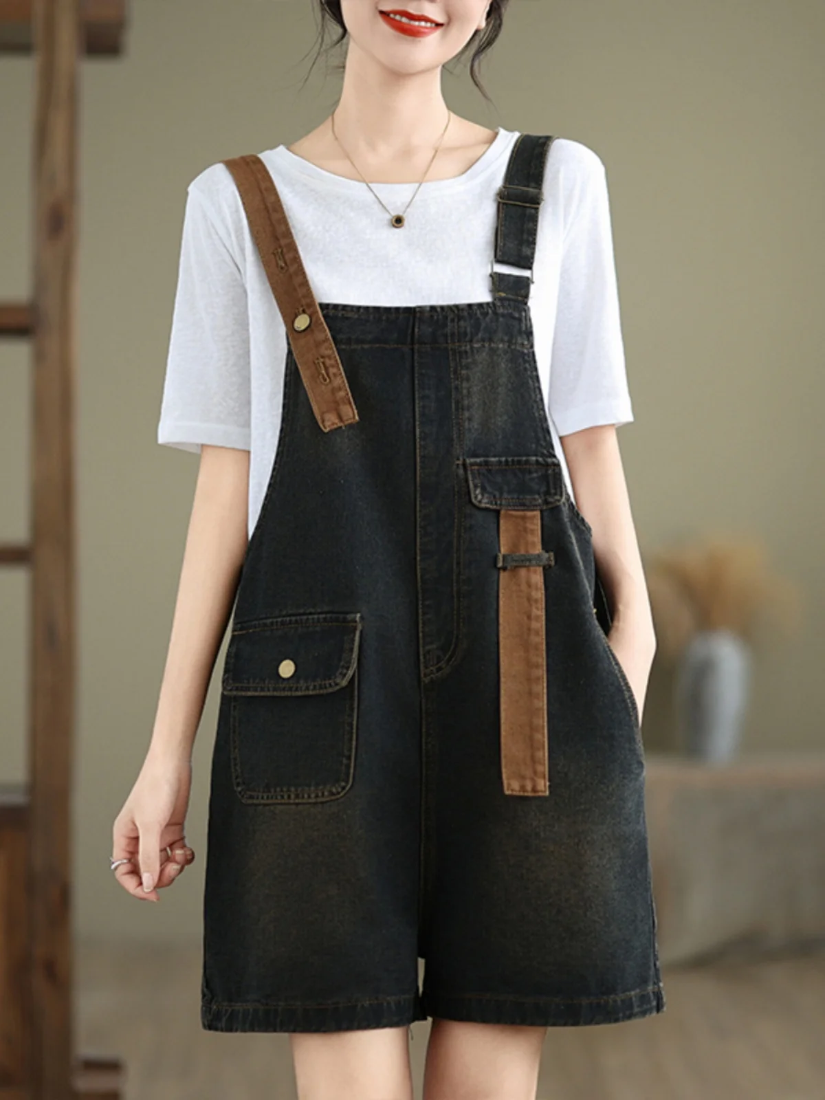 

Винтажные джинсовые комбинезоны для похудения, свободные, модные, антивозрастные, летние, Новое поступление, высокая талия, облегающая длина, обычные, тонкие