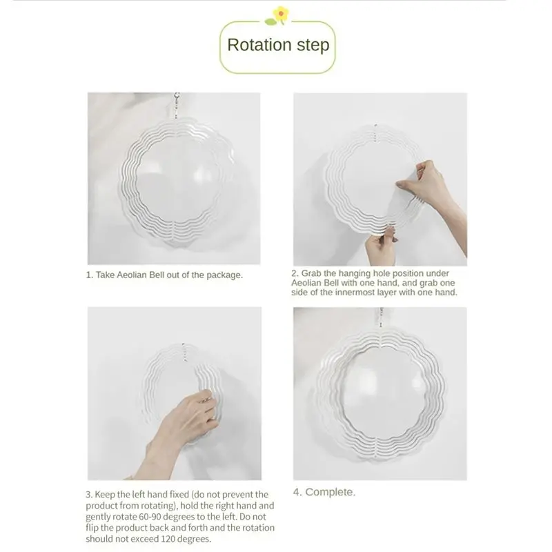 AB11 Sublimation Wind Spinner Blanks, 4 Pack 10 Inch 3D Double Sided Wind Spinners for Outdoor Garden Yard Decor, White