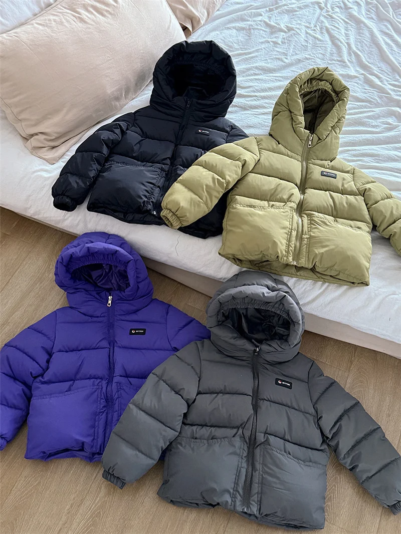 Kids Down Cotton Jackets Autumn Winter Windbreak Outerwear Thick Warm Coats Teenagers Hooded Parka Children's Clothing 5-12 Year