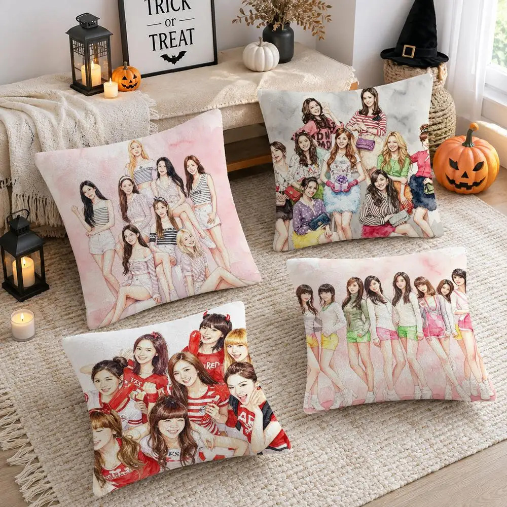 Kpop Group G-Girls' Generation Cushion Cover Soft Plush Cushion Case Throw Pillowcase Cozy Home Sofa Bed Living Room Decor