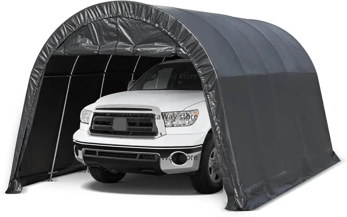 Portable Garage with All-Steel Metal Frame and Round Style Roof, Anti-Snow Car Canopy Outdoor Carport 13 x 20 FT Heavy Duty