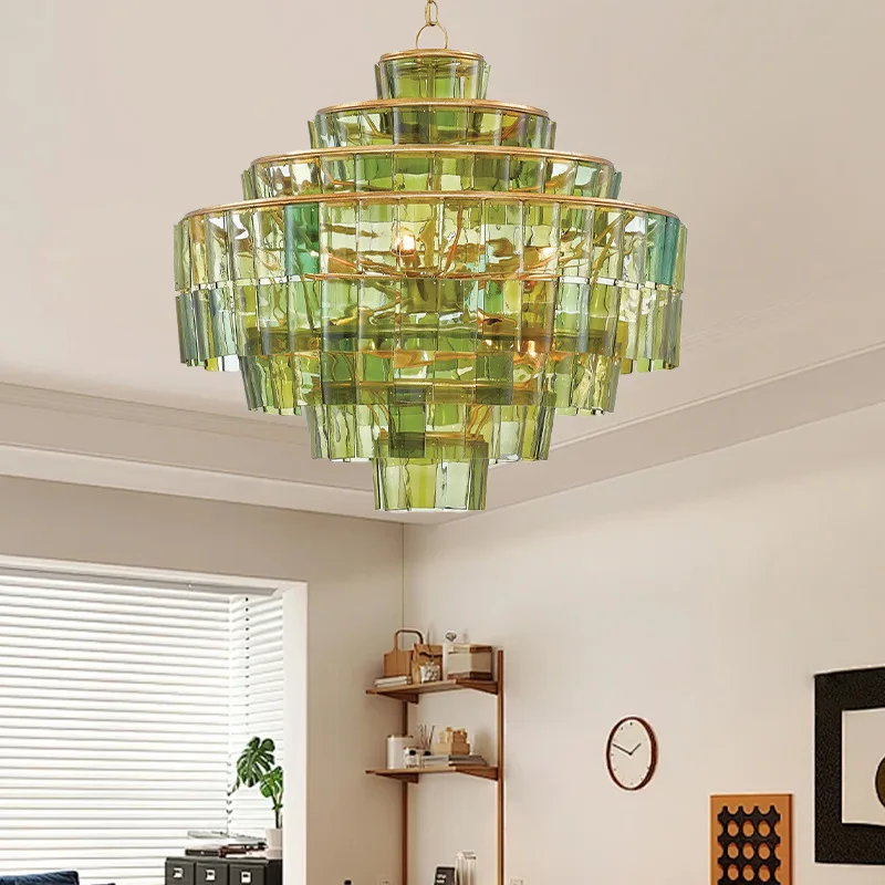 Modern Luxury Glass LED Chandelier Living Room Restaurant Island Bedroom Villa High-end Pendant Lights Home Decor Lamps Fixtures
