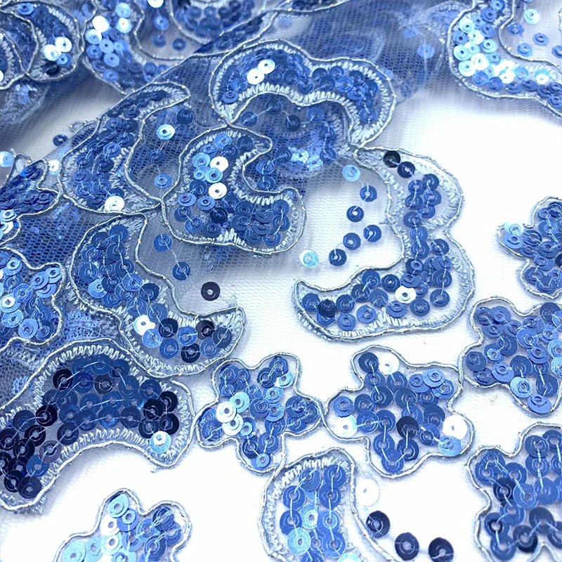 

1 ярд прозрачная кружевная сетчатая ткань с блестками из бисера для свадебного платья роскошное вечернее платье модный показ DIY тюль ткань с блестками