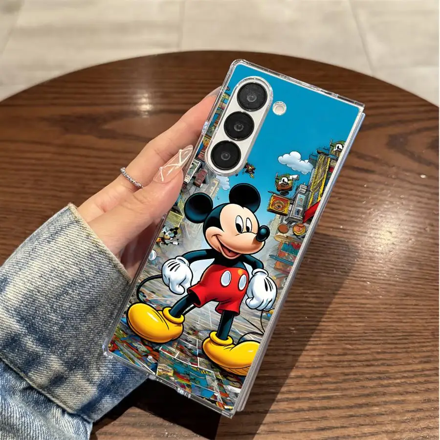 Case for Samsung Galaxy ZFold6 ZFold5 ZFold3 ZFold4 ZFold7 Z Fold 7 6 5 4 3 Hard Phone Cover Disney Richness Mickey Mouse