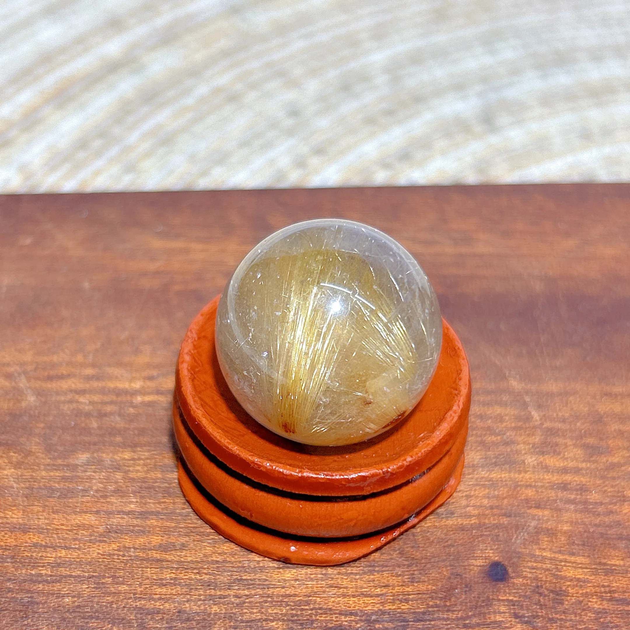 Healing High Quality Natural Crystal Golden Rutile Sphere Rainbow Polished GemStone Mineral Energy Reiki Home Decorations Gift