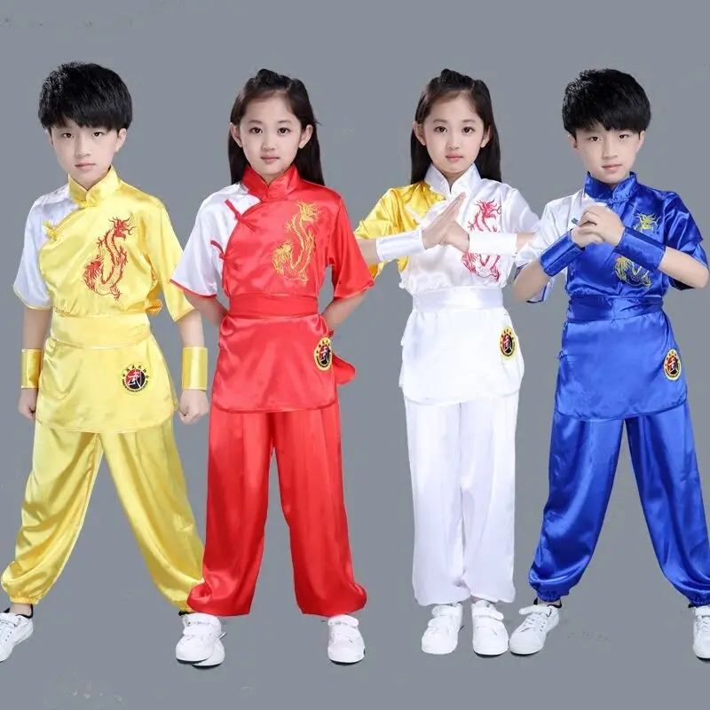 Martial Arts Clothing Set Performance Wu Shu Suit Practice Tai Chi Boy Girl Kid Uniform