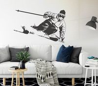 Sports Ski Wall Stickers Ski Enthusiasts Home Decor Stickers, Wall Winter Sports Decor High Quality Removable Wall Stickers Jx23