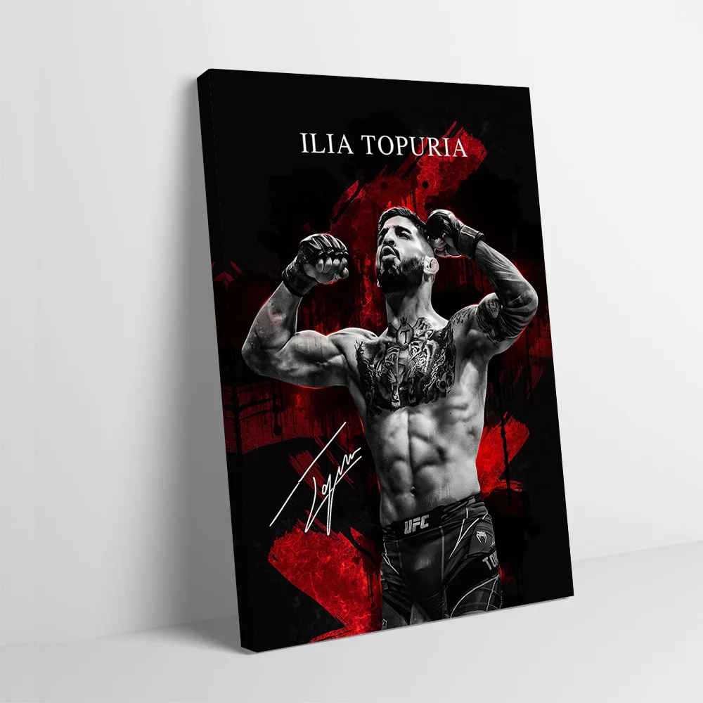 Ilia Topuria-Póster de retrato de luchador UFC, lienzo impreso personalizable, pintura, arte de pared, regalo para decoraciones Vintage, decoración de habitación