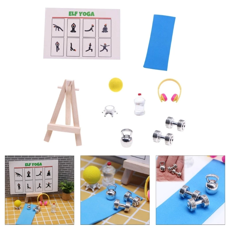 Miniature Sports Equipment Collection for Dollhouses 23 Pieces Including Golf Clubs and Accessories for Decoration P31B