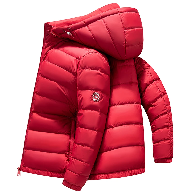 Winter new Thick men's Down Jacket casual lightweight Hooded Detachable Warm White duck down jacket men's Puffer Coat