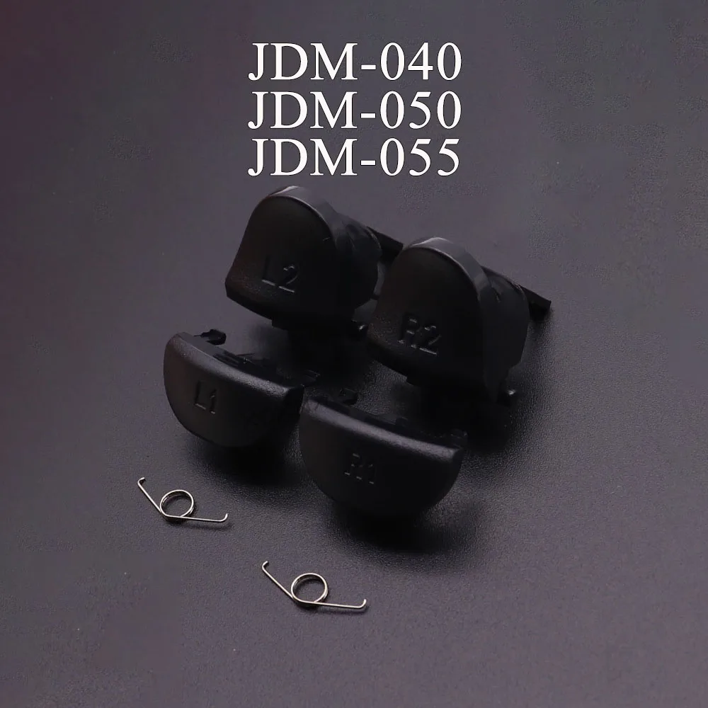 1세트 L1 R1+L2 R2 트리거 게임패드 버튼 + 스프링 교체 부품 소니 PS4 JDM 001 011 030 040 050 055 컨트롤러용