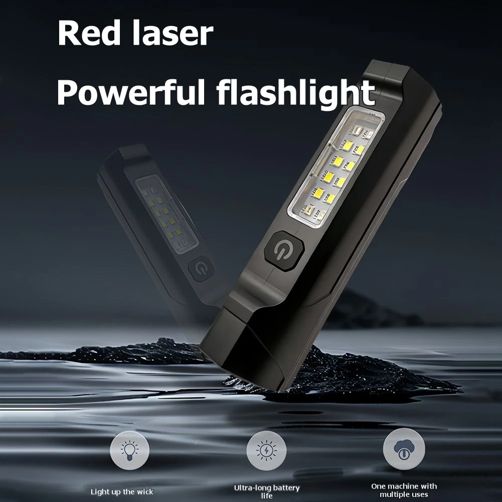 AAAEL-Magnetic Flashlight Rechargeable Small COB Work Light, Pocket Flashlight For Outdoor