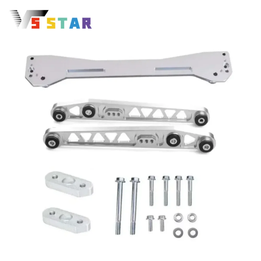 

Durable Billet Aluminum Alloy Rear Lower Control Arm Subframe Brace Tie Bar Sliver For 1996 -2000 Honda Civic EK LCA Series