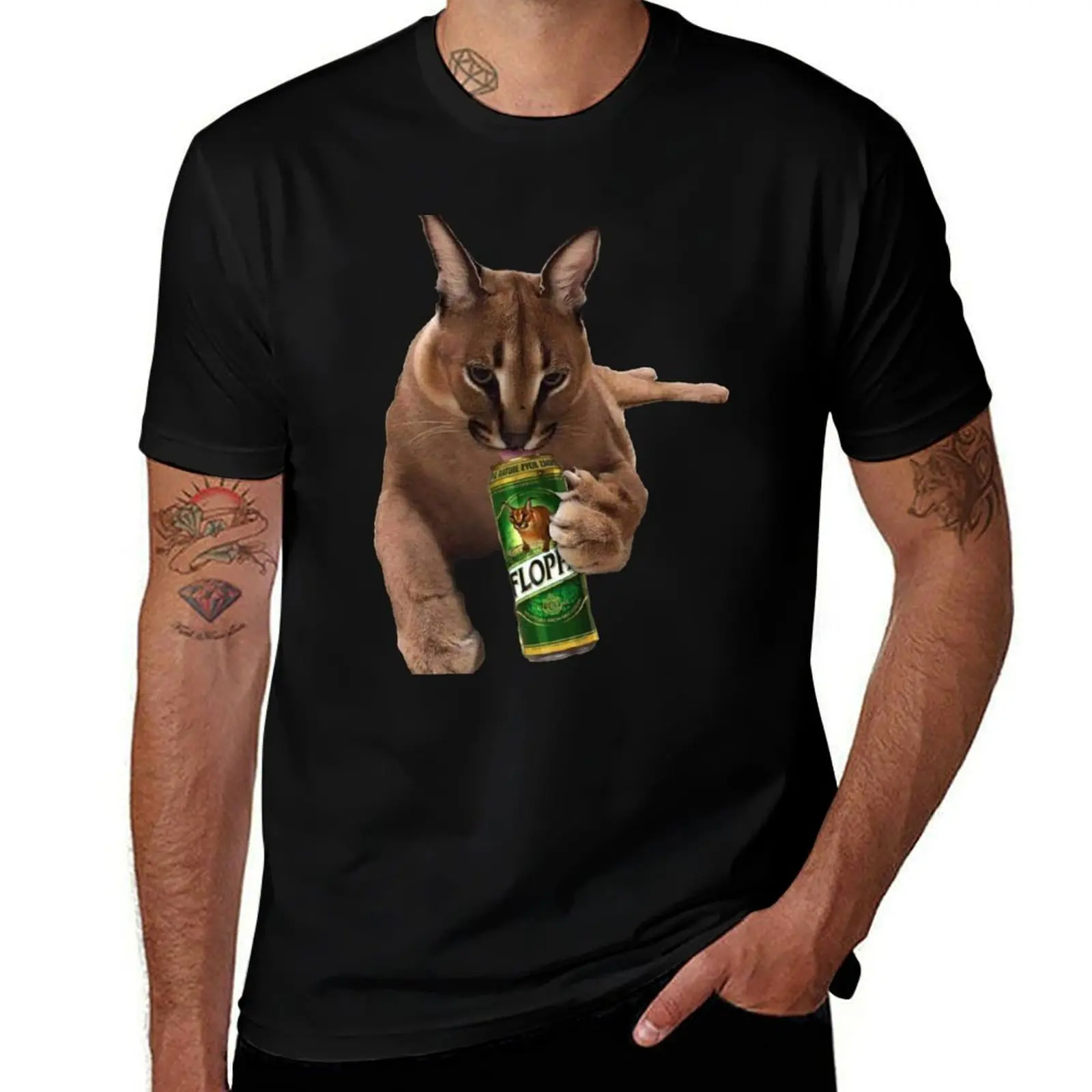Big Floppa T-Shirt Holiday Casual Short Sleeve Top T-Shirt