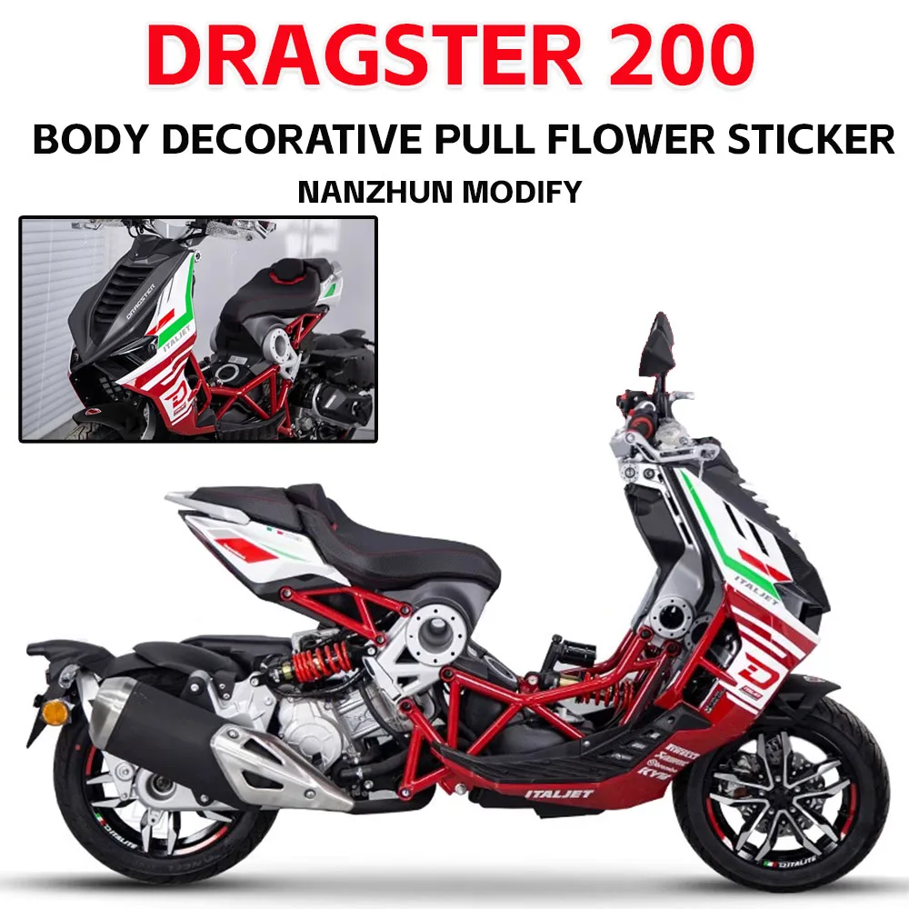 For ITALJET Dragster 200 Sticker Motorcycle Body Color Change Waterproof Decorative DRAGSTER 200 Italjet Sticker