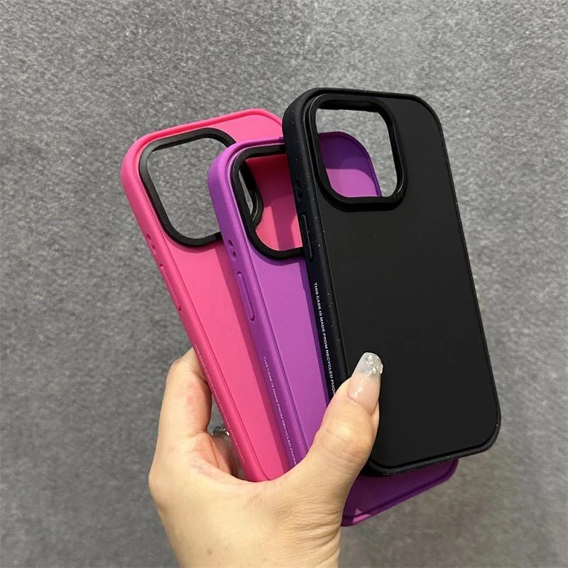 Simple Solid Color Frosted Magnetic Phone Case Cover for IPhone 13 14 15 16 17 Pro Max Protective Case