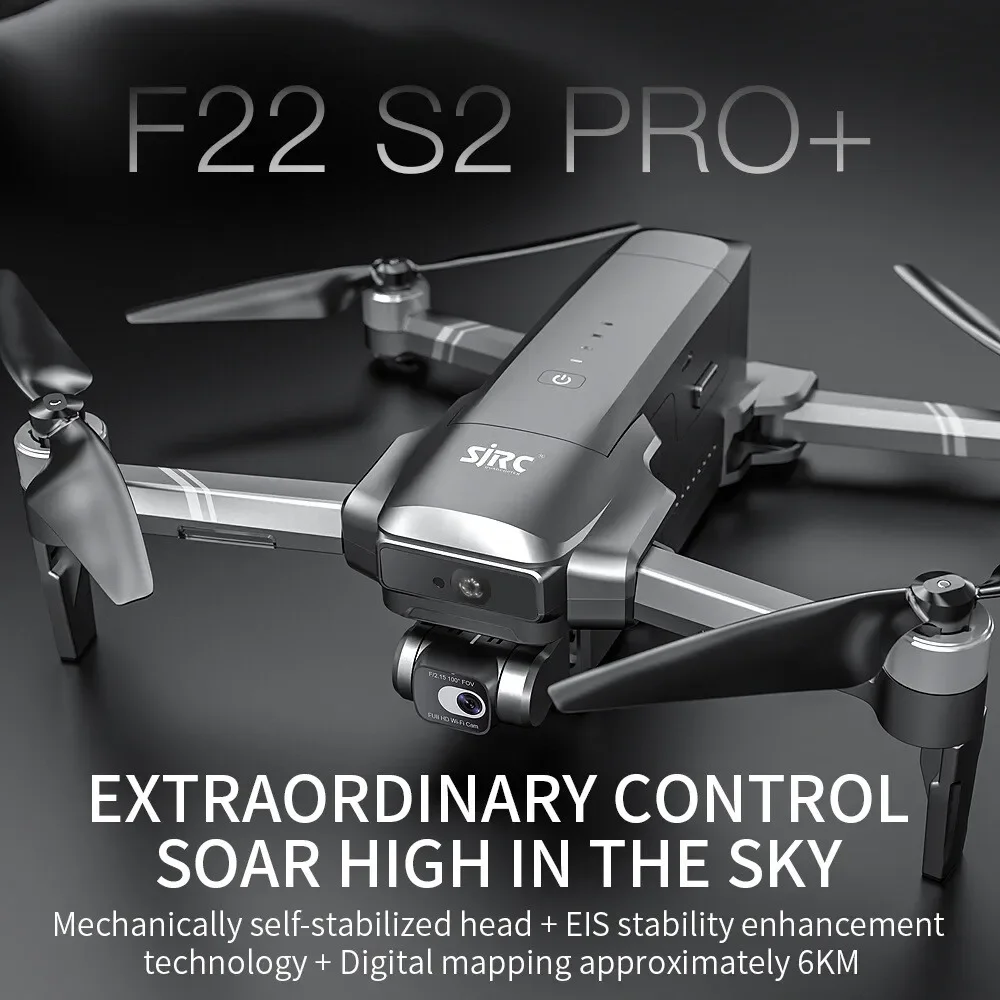 SJRC F22 S2 PRO+ Drone GPS 6KM 5G WIFI FPV 2 -Axis Gimbal EIS 4K Dual Camera Obstacle Avoidance Smart Follow Quadcopter