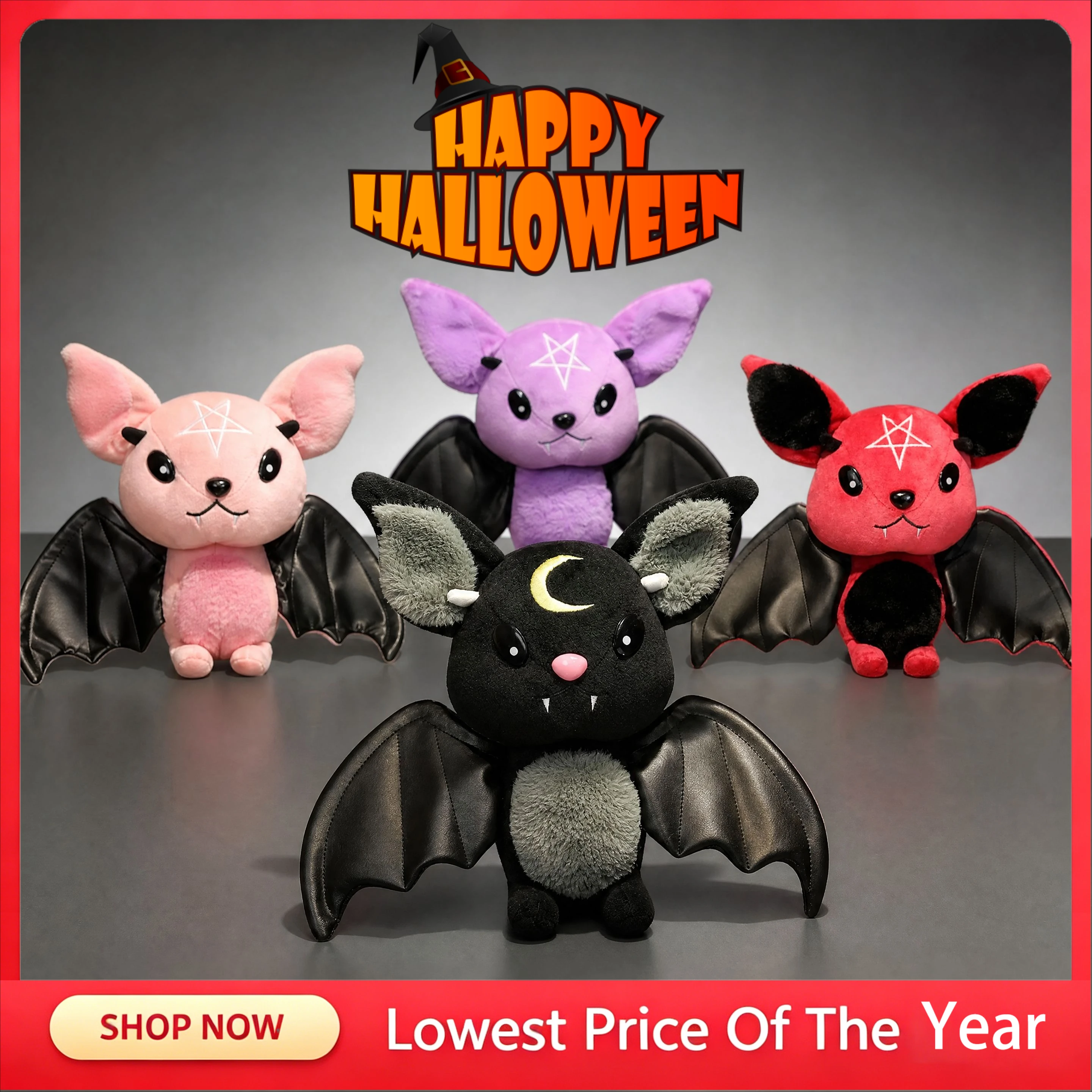 Halloween Cute Dark Series Bat Doll Simulated Plush Toys Exquisite Party Decorate Household Atmosphere Ornaments Festival Gifts