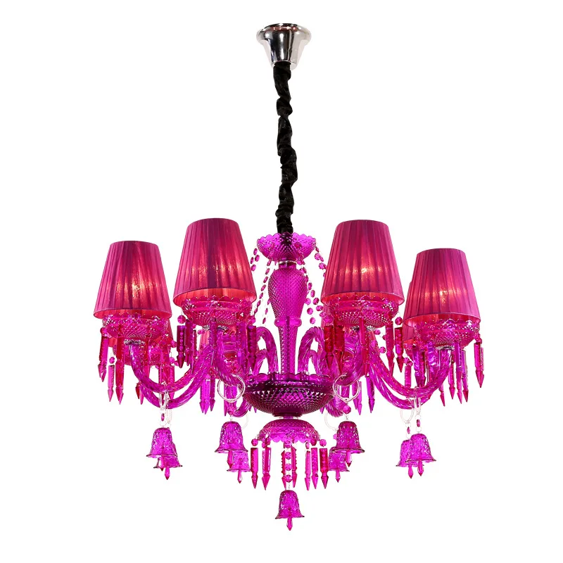 

European crystal lamp purple bedroom diffuse coffee Internet cafe KTV clothing store beauty salon decoration