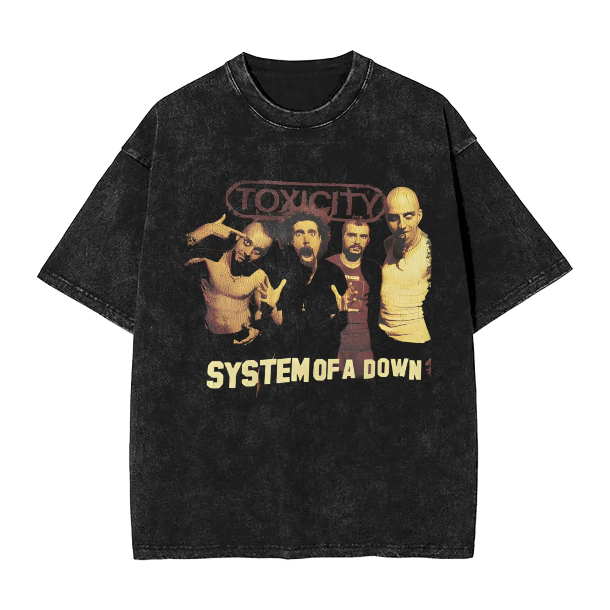 

Футболки Rock System of a Down Toxicity в стиле хип-хоп, потертые футболки большого размера из 100% хлопка для мужчин и женщин, топы, уличная одежда, футболки с принтом